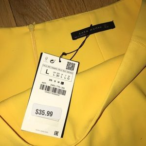yellow skort from zara
